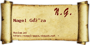 Nagel Géza névjegykártya